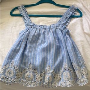 Blue embroidered top